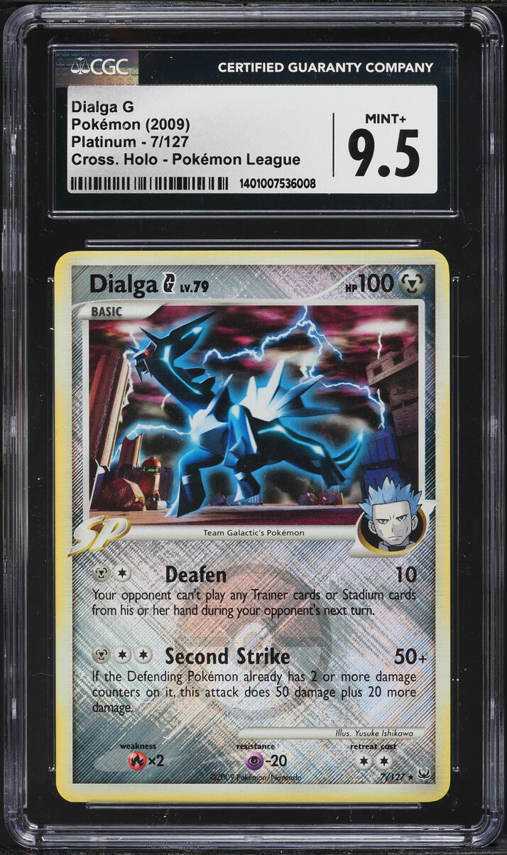2009 Pokemon Platinum League Crosshatch Holo Dialga G #7 CGC 9.5 MINT+