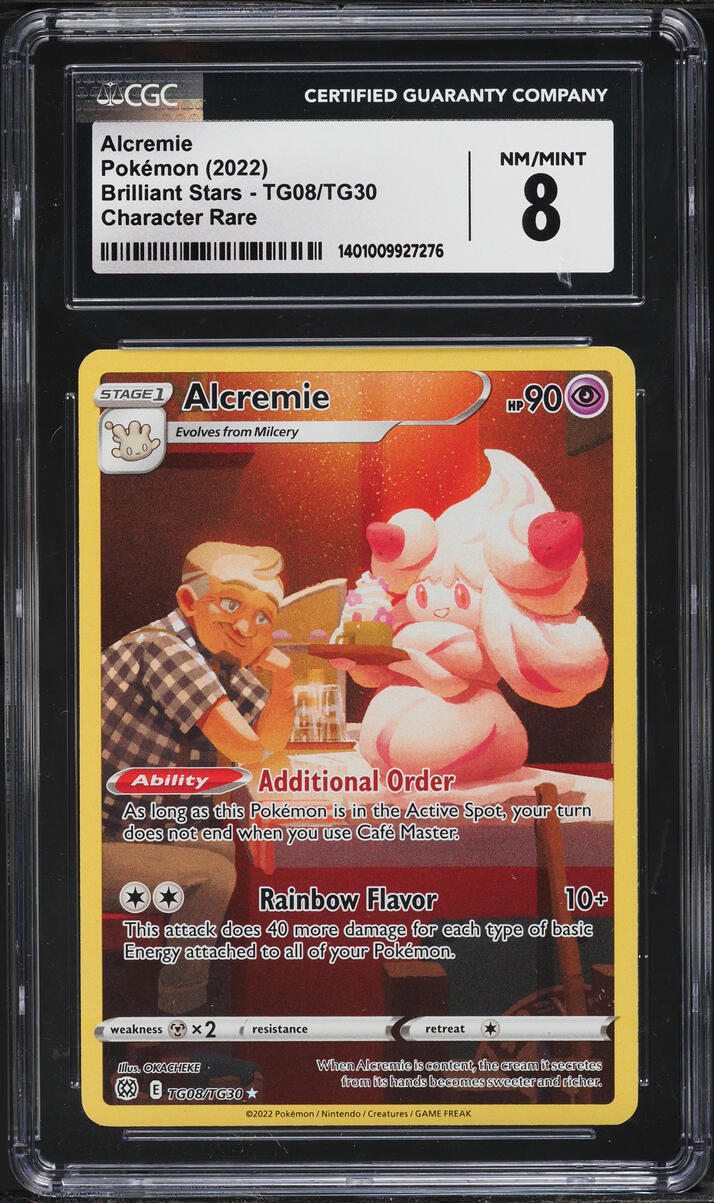 2022 Pokemon Sword & Shield Brilliant Stars CHR Alcremie #TG08 CGC 8 NM-MT