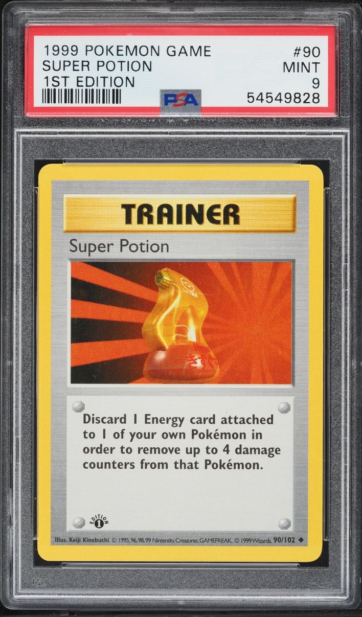 1999 Pokemon Base Set Shadowless 1st Edition Super Potion #90 PSA 9 MINT