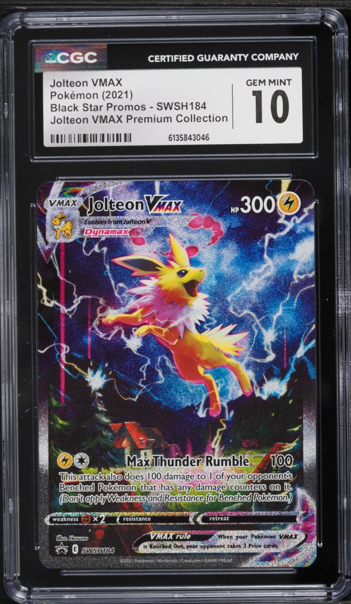 2021 Pokemon Sword & Shield Promo Premium Collection Full Art Jolteon VMAX #SWSH184 CGC 10 GEM