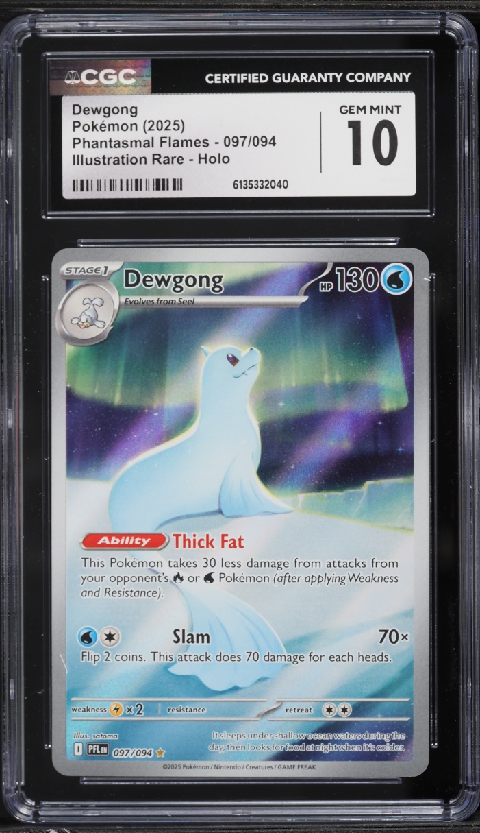 2025 Pokemon Mega Evolution Phantasmal Flames IR Dewgong #97 CGC 10 GEM MINT