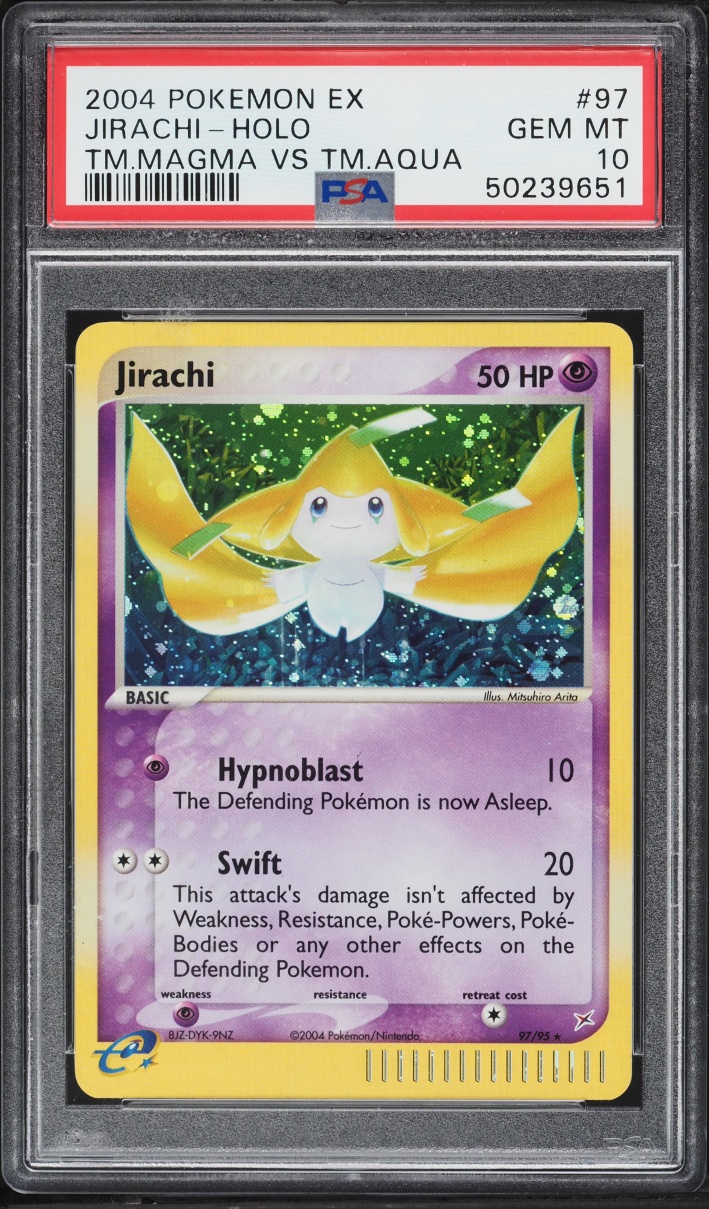 2004 Pokemon EX Team Magma Vs Aqua Holo JirachI #97 PSA 10 GEM MINT