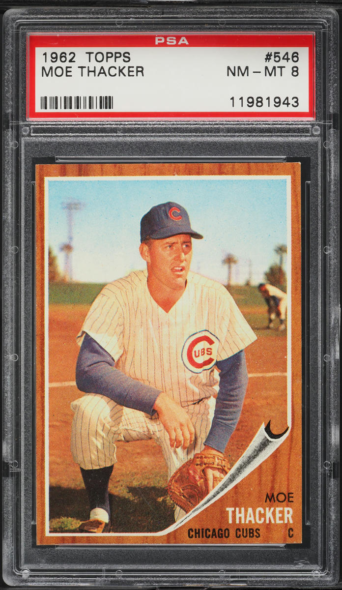 1962 Topps Moe Thacker SHORT PRINT #546 PSA 8 NM-MT