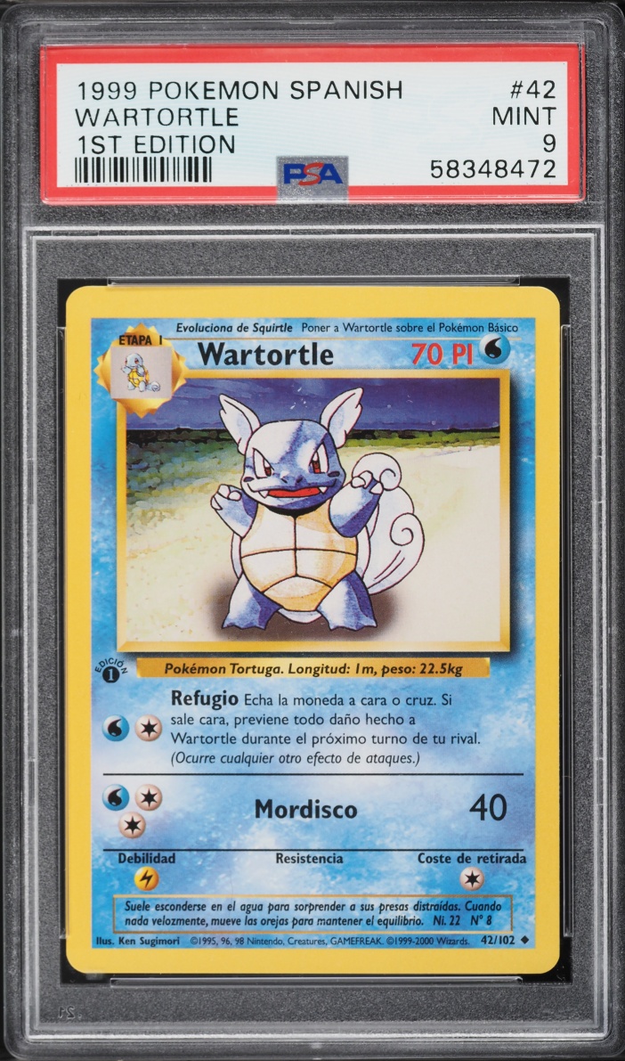 1999 Pokemon Spanish Base Set 1st Edition Wartortle #42 PSA 9 MINT