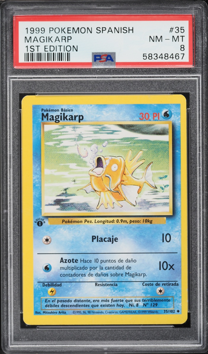 1999 Pokemon Spanish Base Set 1st Edition Magikarp #35 PSA 8 NM-MT