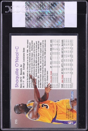 1996 Hoops Shaquille O'Neal #215 CGC AUTH
