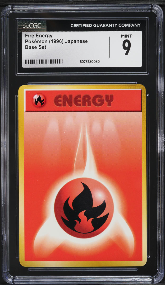 1996 Pokemon Japanese Base Set Fire Energy CGC 9 MINT