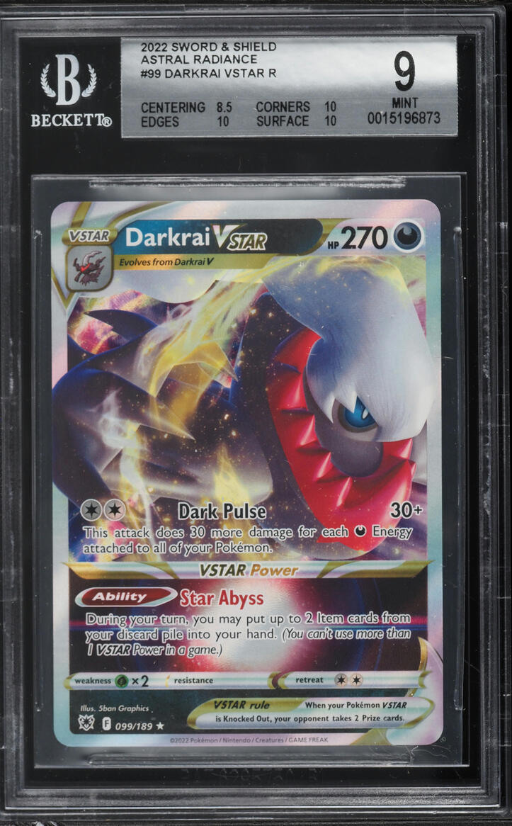 2022 Pokemon Sword & Shield Astral Radiance Darkrai VSTAR #99 BGS 9 MINT