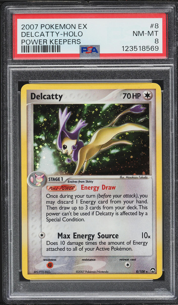 2007 Pokemon EX Power Keepers Holo Delcatty #8 PSA 8 NM-MT