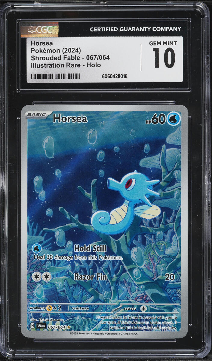 2024 Pokemon Scarlet & Violet Shrouded Fable IR Horsea #67 CGC 10 GEM MINT