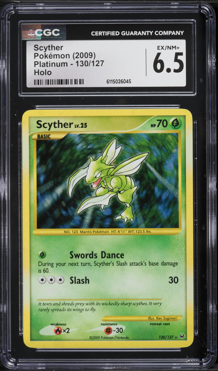 2009 Pokemon Platinum Holo Scyther #130 CGC 6.5 EXMT+