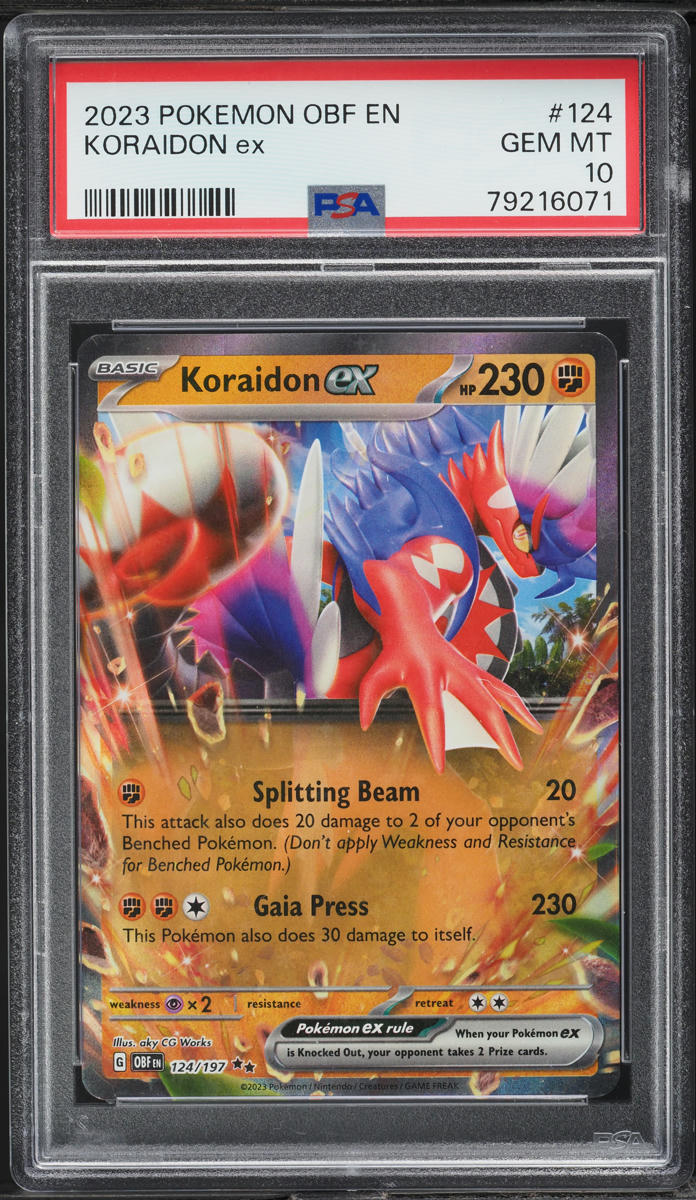 2023 Pokemon Scarlet & Violet Obsidian Flames Koraidon ex #124 PSA 10 GEM MINT