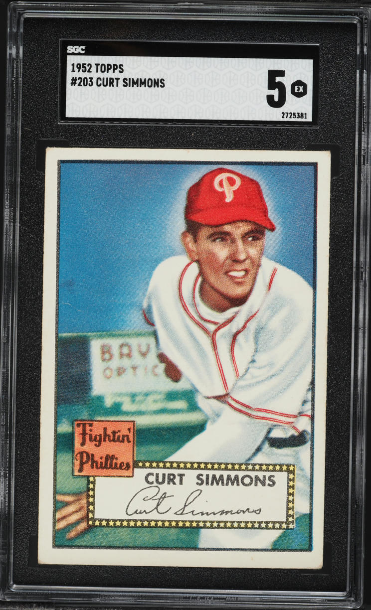 1952 Topps Curt Simmons #203 SGC 5 EX