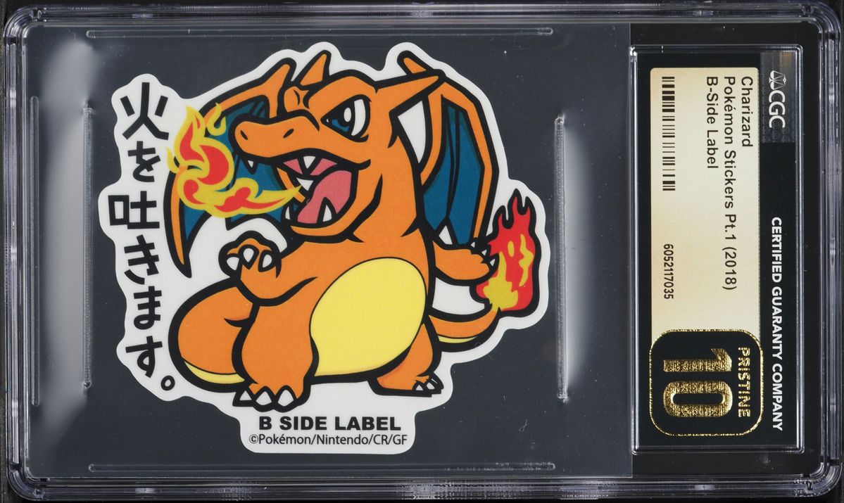 2018 Pokemon Japanese Stickers Part 1 B-Side Label Charizard CGC 10 ...