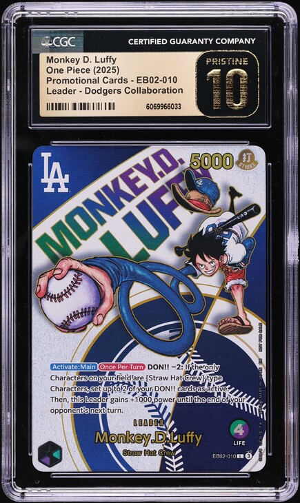 2025 One Piece Promo Dodgers Night Monkey D. Luffy #EB02-010 PSA