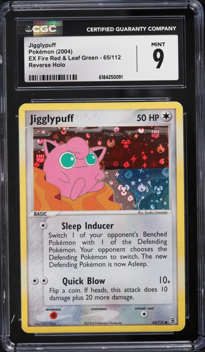 2004 Pokemon EX Fire Red & Leaf Green Reverse Holo Jigglypuff #65 CGC 9 MINT
