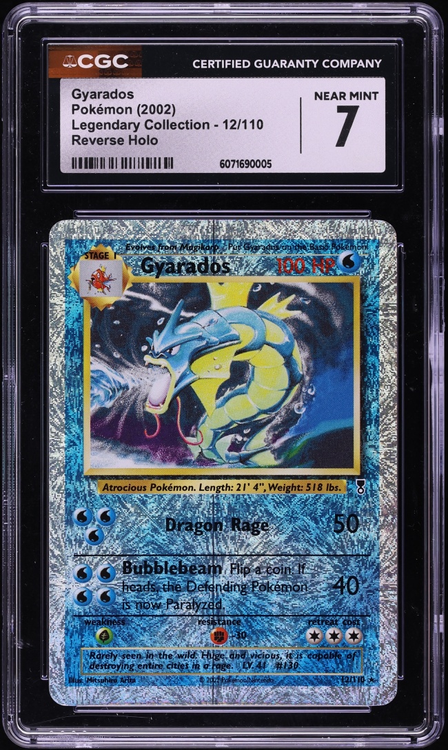 2002 Pokemon Legendary Collection Reverse Holo Gyarados #12 CGC 7 NRMT