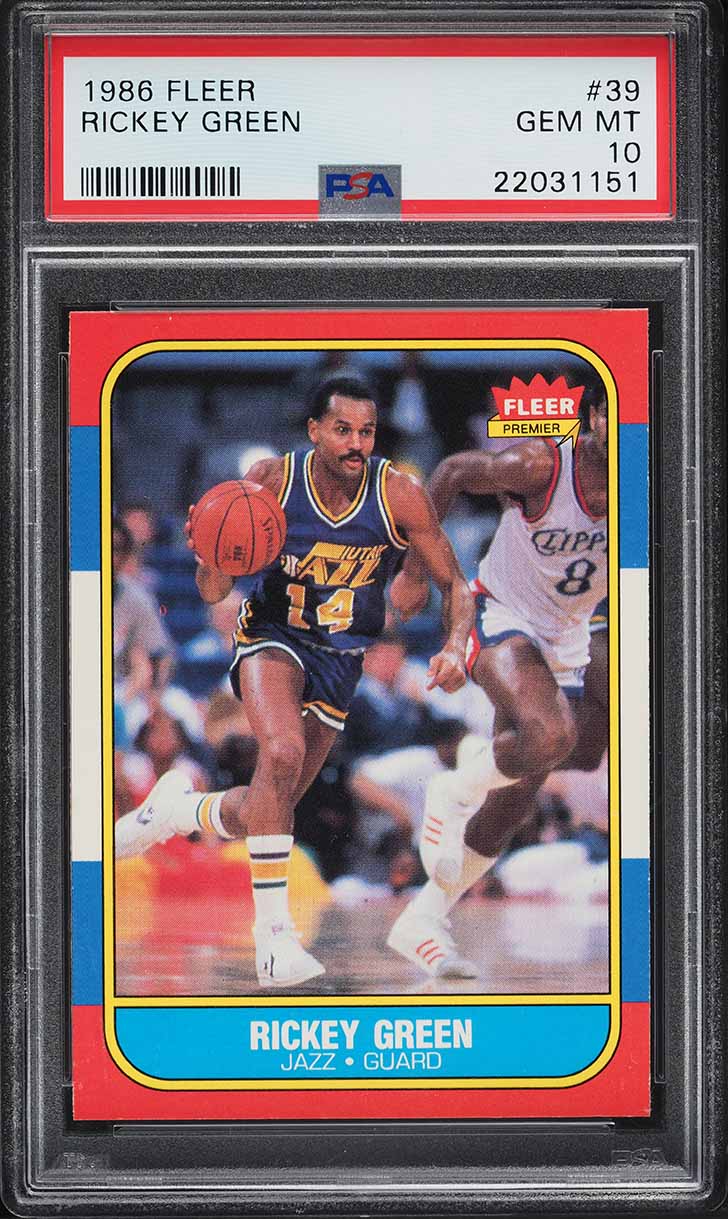 1986 Fleer Basketball Rickey Green #39 PSA 10 GEM MINT