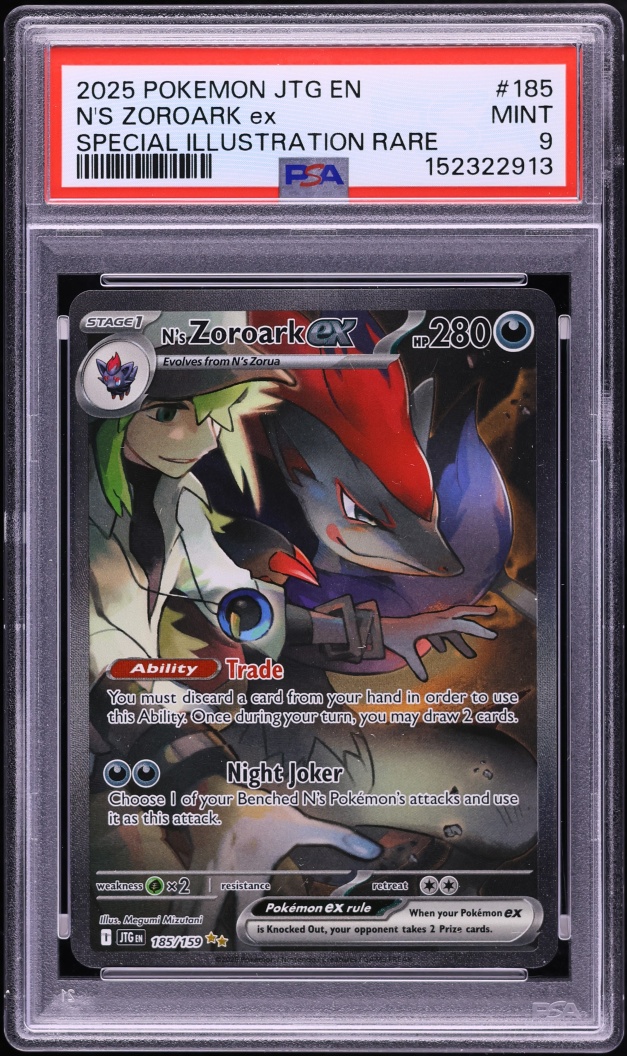 2025 Pokemon Scarlet & Violet Journey Together SIR N's Zoroark ex #185 PSA 9 MINT