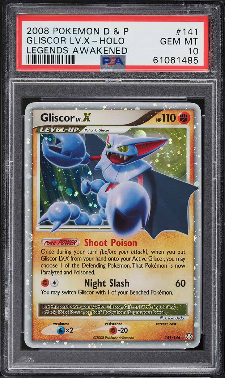 2008 Pokemon Diamond & Pearl Legends Awakened Holo Gliscor Lv.X #141 PSA 10 GEM
