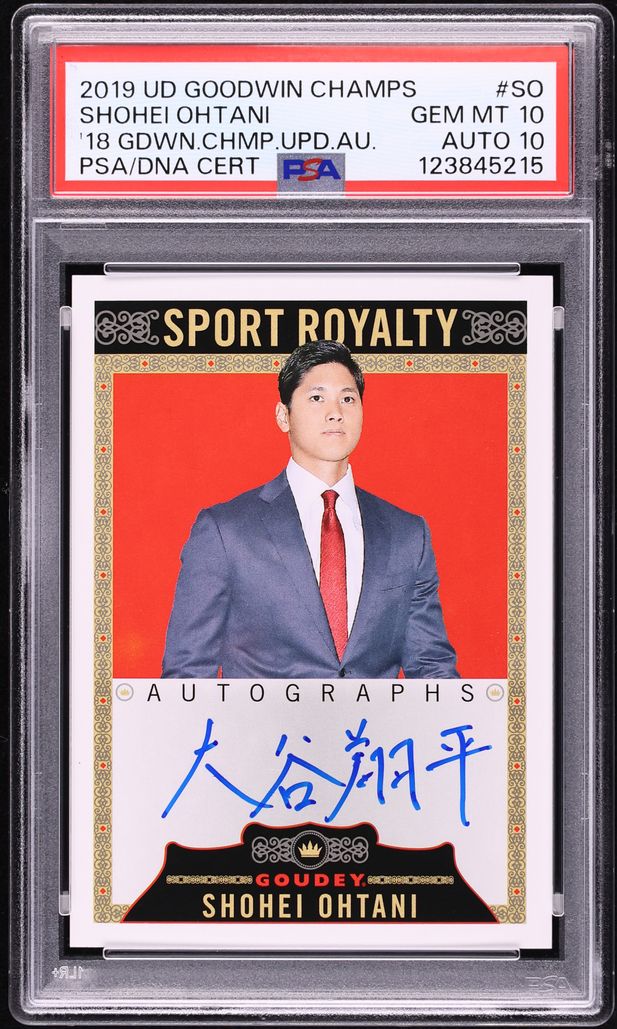 2019 Upper Deck Goodwin Champions '18 Update Shohei Ohtani KANJI AUTO DNA 10 #SRA-SO PSA 10 GEM