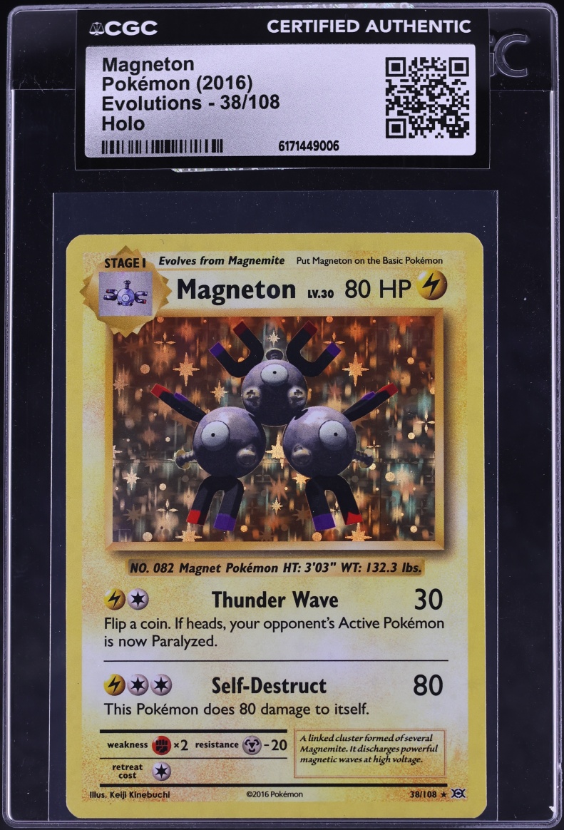 2016 Pokemon XY Evolutions Holo Magneton #38 CGC AUTH