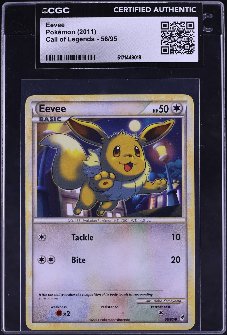 2011 Pokemon HeartGold & SoulSilver Call Of Legends Eevee #56 CGC AUTH