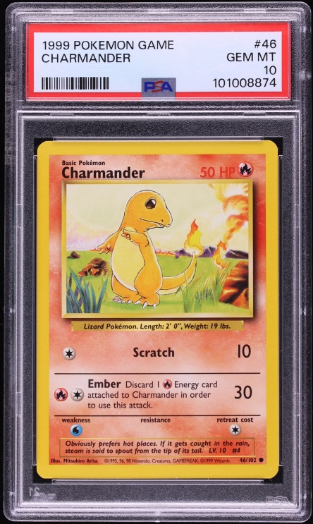 1999 Pokemon Base Set Charmander #46 PSA 10 GEM MINT