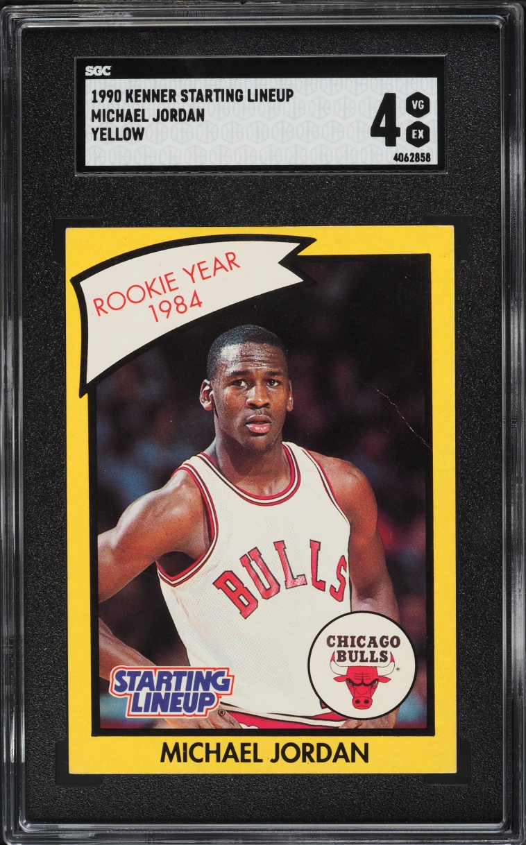 1990 Kenner Starting Lineup Yellow Michael Jordan SGC 4 VGEX