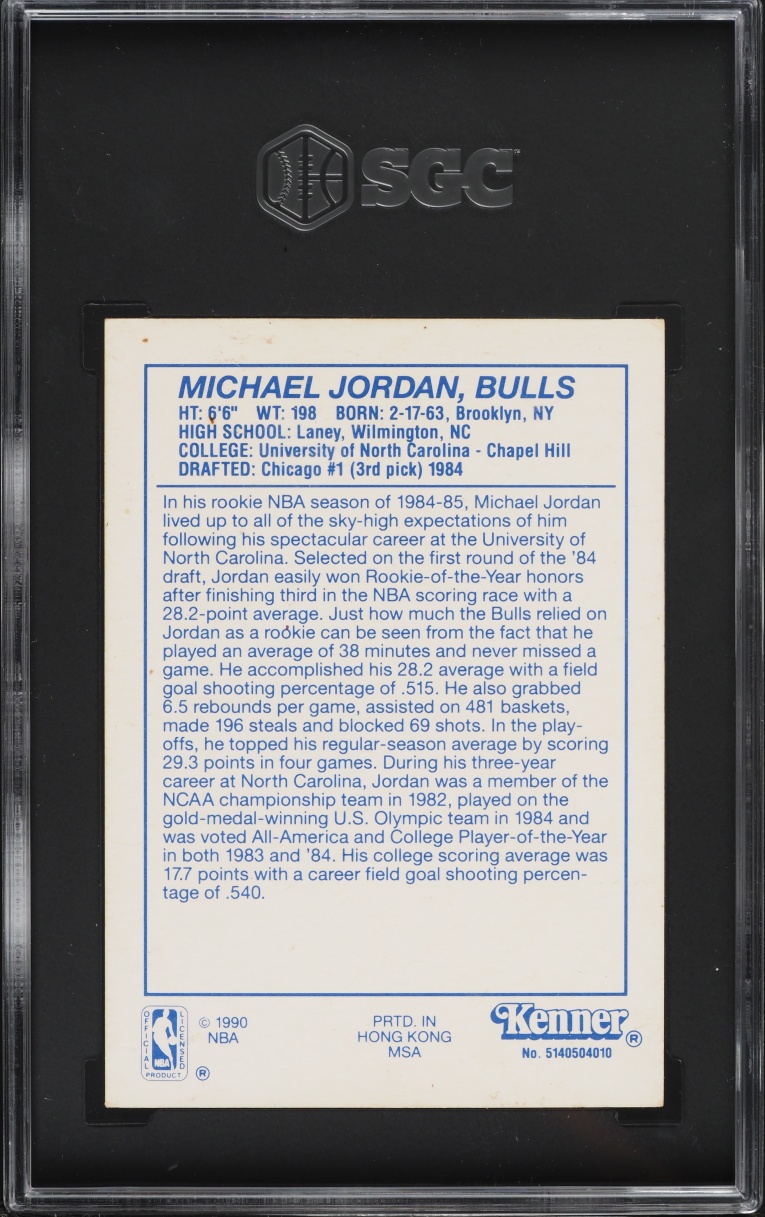 1990 Kenner Starting Lineup Yellow Michael Jordan SGC 4 VGEX