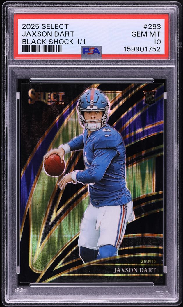 2025 Select Club Level Black Shock Jaxson Dart ROOKIE 1/1 #293 PSA 10 GEM MINT