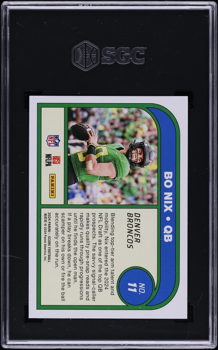2024 Score Protential Bo Nix ROOKIE #11 SGC 9.5 MINT+