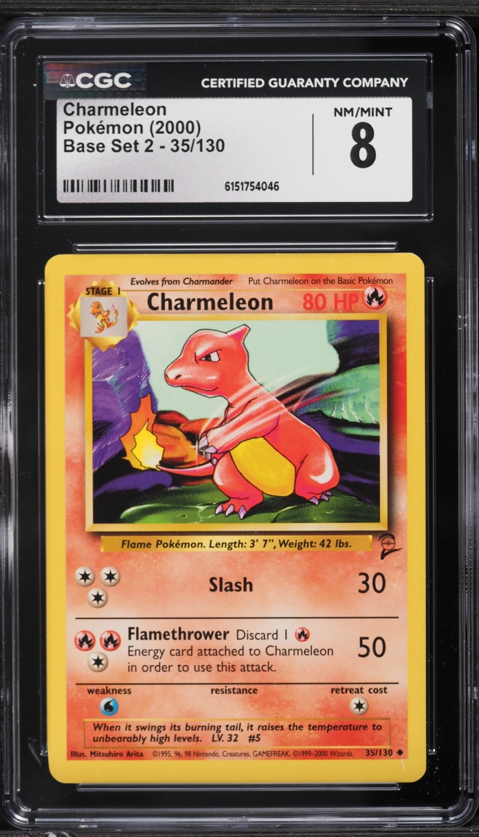 2000 Pokemon Base Set 2 Charmeleon #35 CGC 8 NM-MT