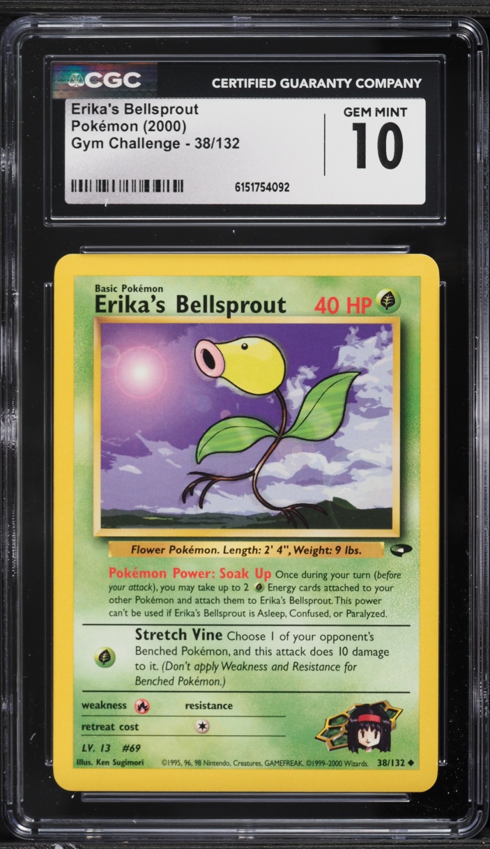 2000 Pokemon Gym Challenge Erika's Bellsprout #38 CGC 10 GEM MINT