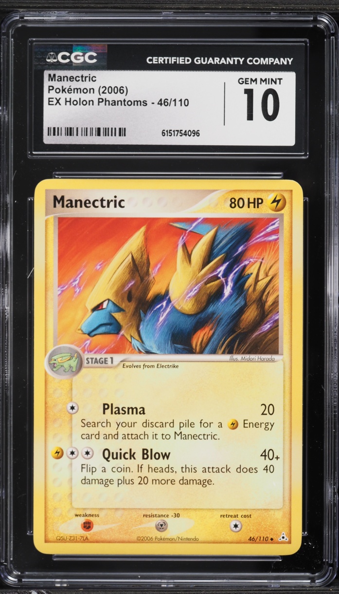 2006 Pokemon Ex Holon Phantoms Manectric #46 CGC 10 GEM MINT