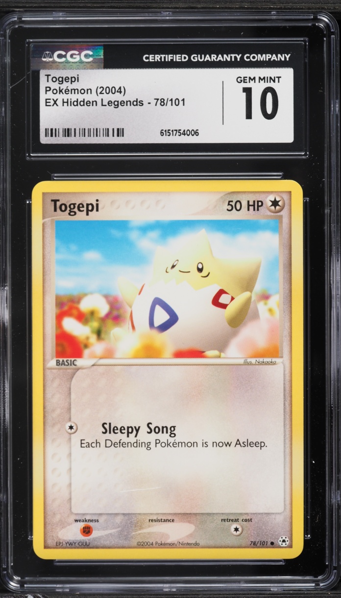 2004 Pokemon Ex Hidden Legends Togepi #78 CGC 10 GEM MINT