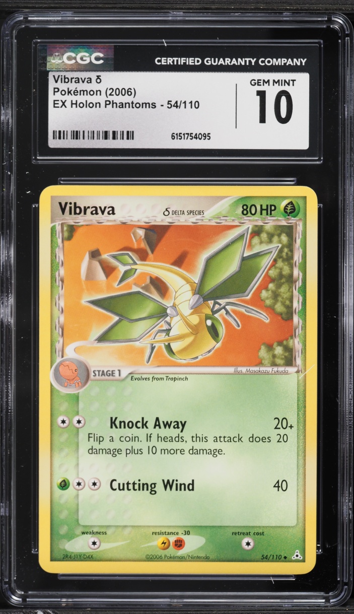 2006 Pokemon Ex Holon Phantoms Vibrava #54 CGC 10 GEM MINT