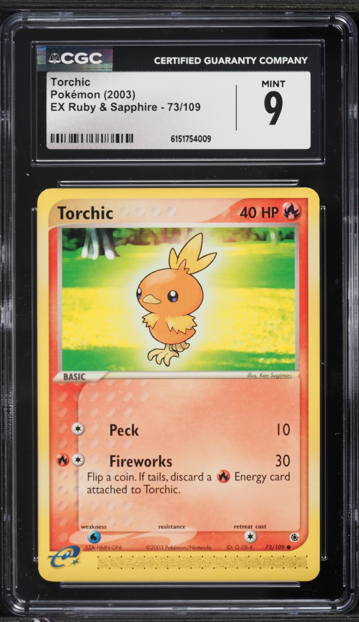 2003 Pokemon EX Ruby & Sapphire Torchic #73 CGC 9 MINT