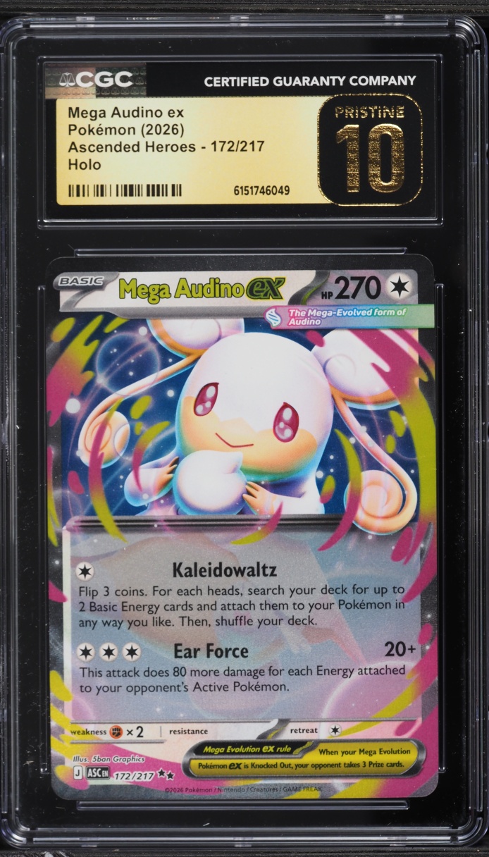 2026 Pokemon Mega Evolution Ascended Heroes Holo Mega Audino EX #172 CGC 10 PRISTINE