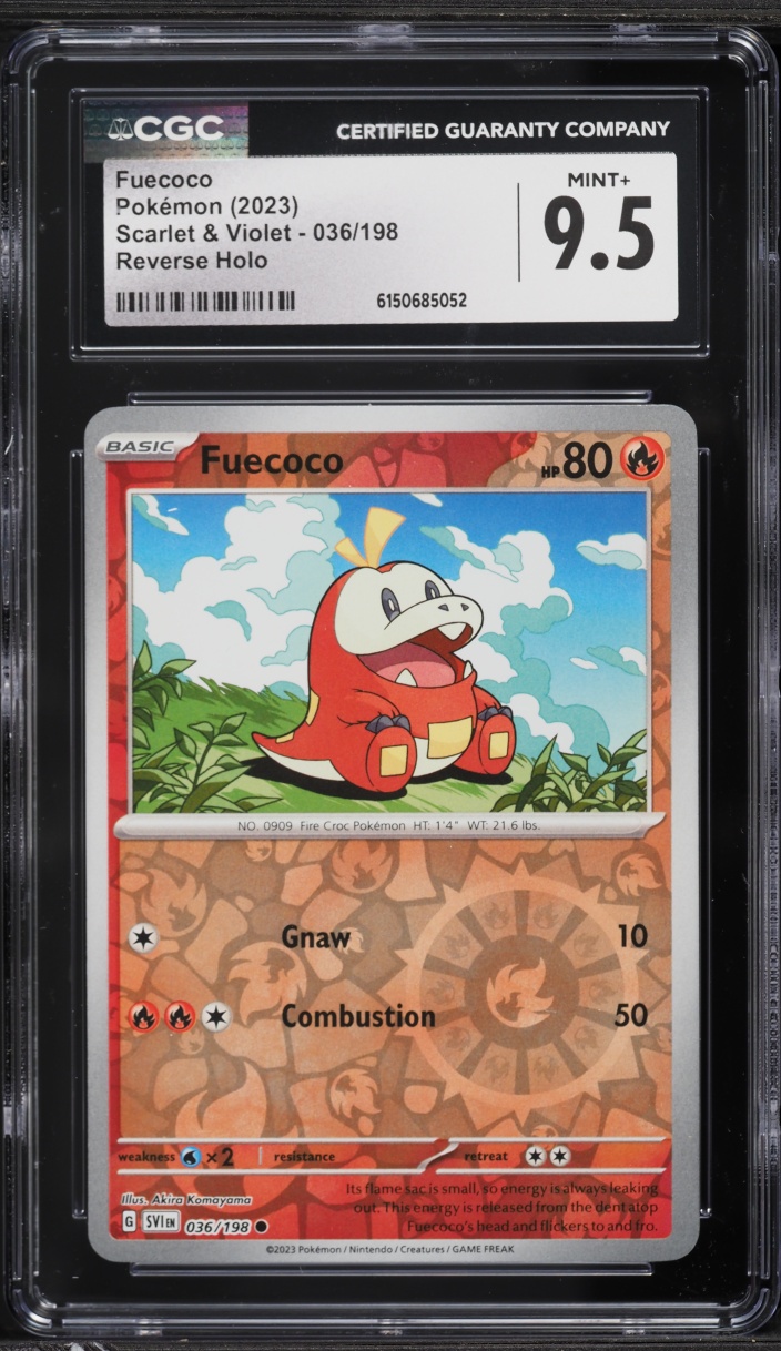 2023 Pokemon Scarlet & Violet Reverse Holo Fuecoco #036 CGC 9.5 MINT+