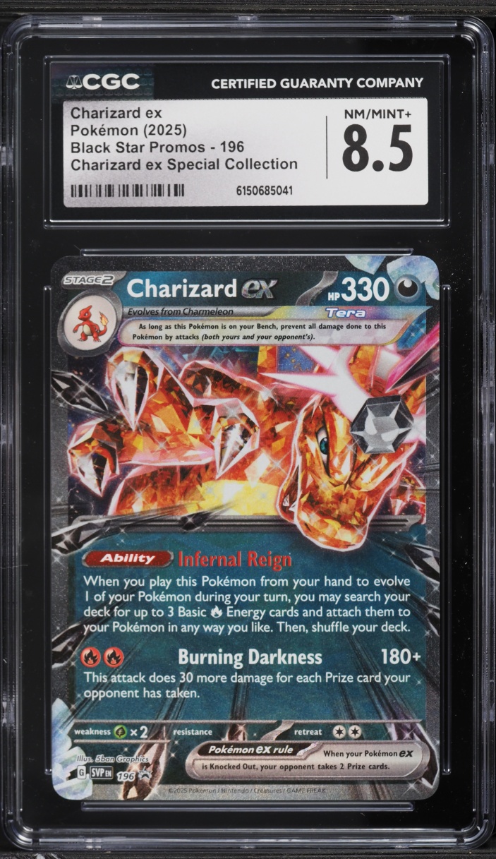 2025 Pokemon Scarlet & Violet Promo Special Collection Holo Charizard EX #196 CGC 8.5 NM-MT+