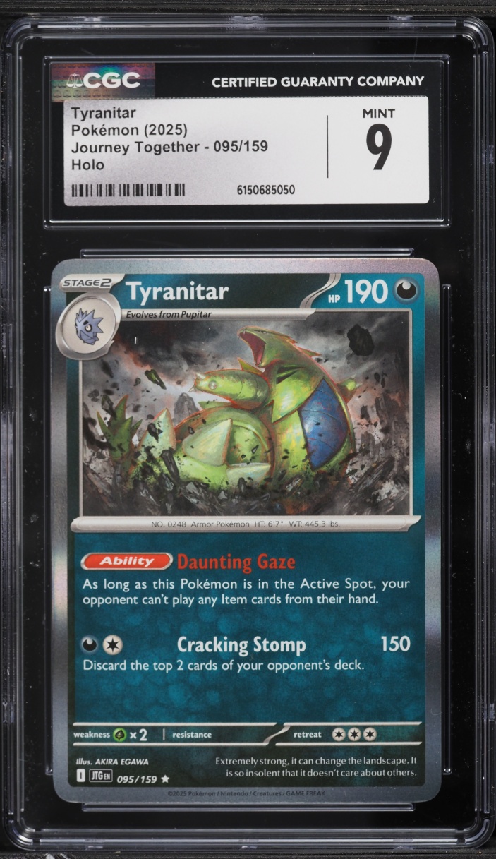 2025 Pokemon Scarlet & Violet Journey Together Holo Tyranitar #95 CGC 9 MINT