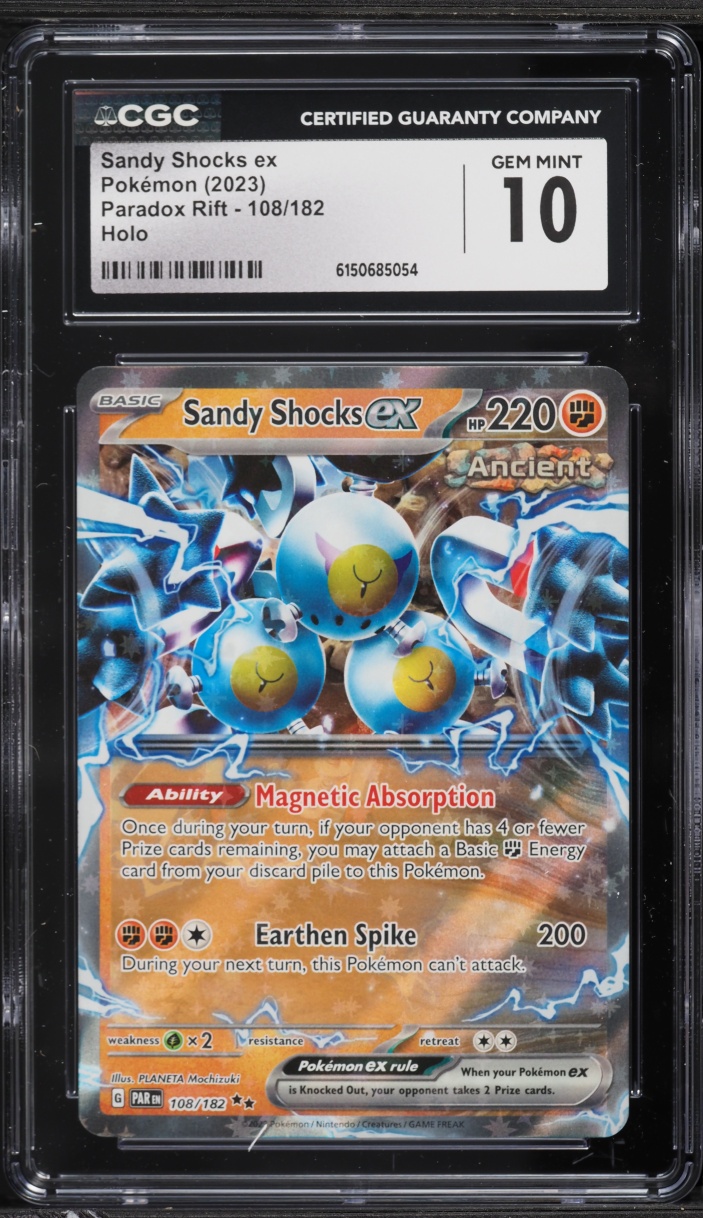 2023 Pokemon Scarlet & Violet Paradox Rift Holo Sandy Shocks Ex #108 CGC 10 GEM MINT