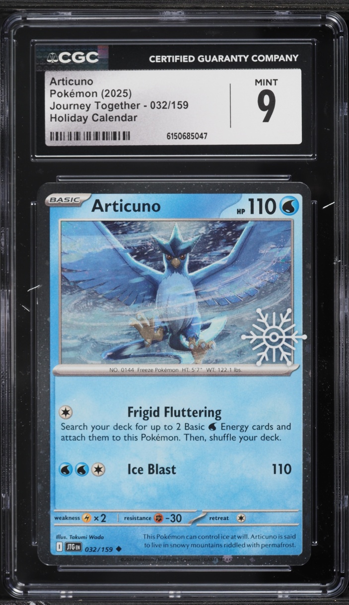 2025 Pokemon Scarlet & Violet Journey Together Holiday Calendar Articuno #32 CGC 9 MINT