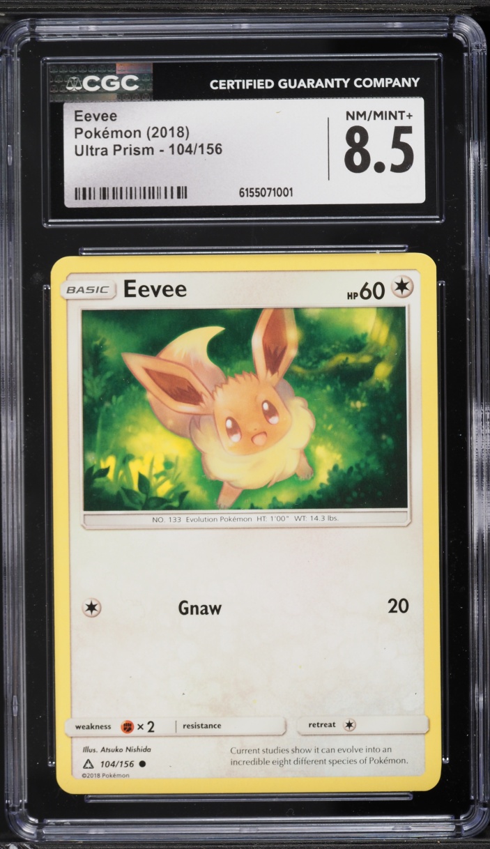 2018 Pokemon Sun & Moon Ultra Prism Eevee #104 CGC 8.5 NM-MT+