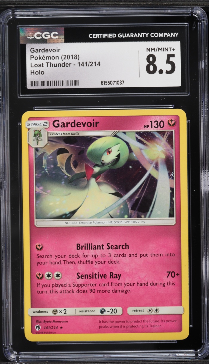 2018 Pokemon Sun & Moon Lost Thunder Holo Gardevoir #141 CGC 8.5 NM-MT+