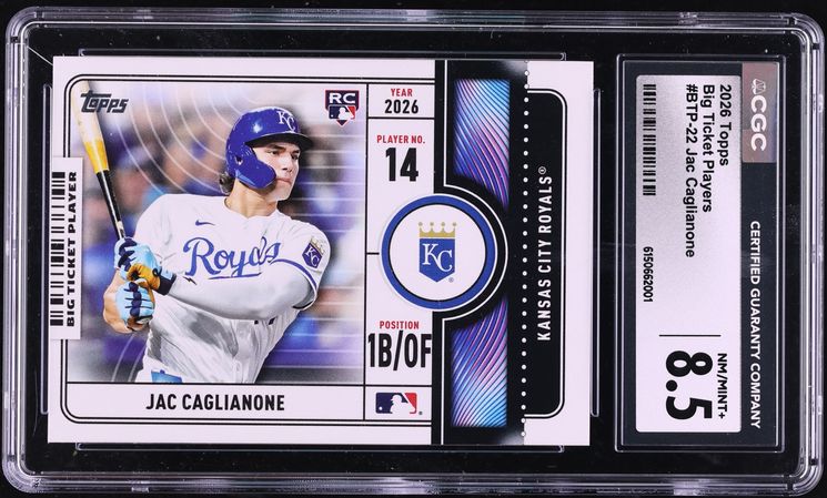 2026 Topps Big Ticket Players Jac Caglianone ROOKIE #BTP-22 CGC 8.5 NM-MT+
