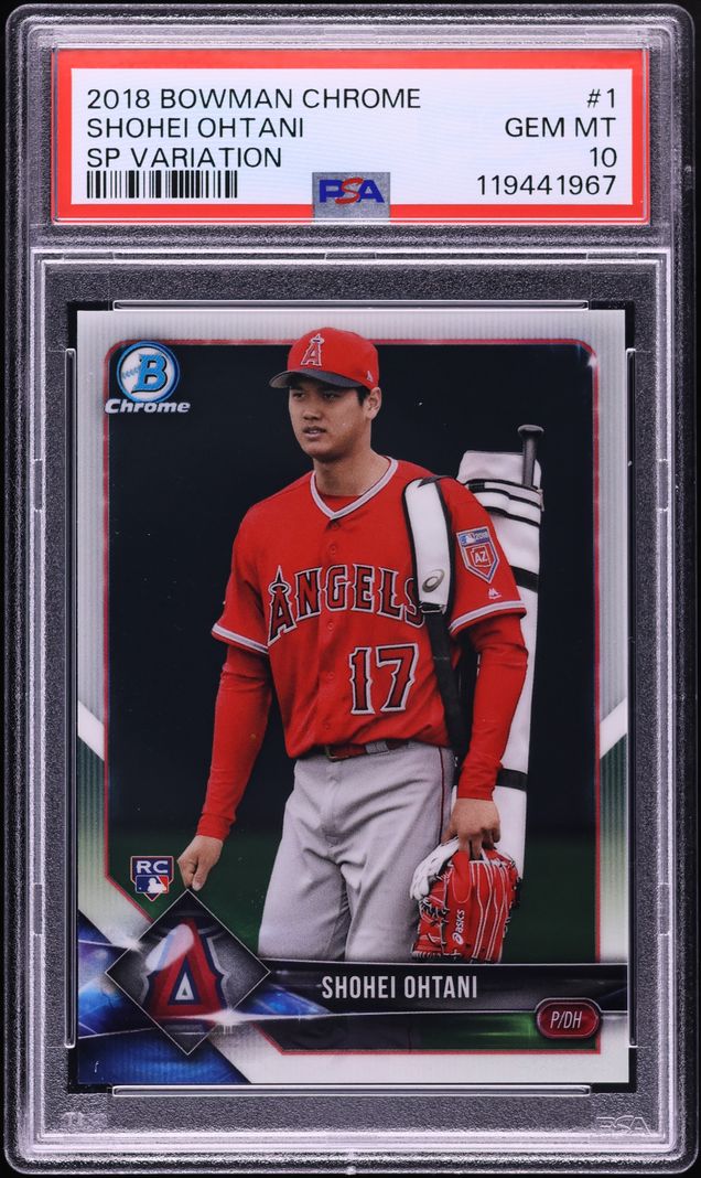 2018 Bowman Chrome Carrying Bag Shohei Ohtani ROOKIE #1 PSA 10 GEM MINT
