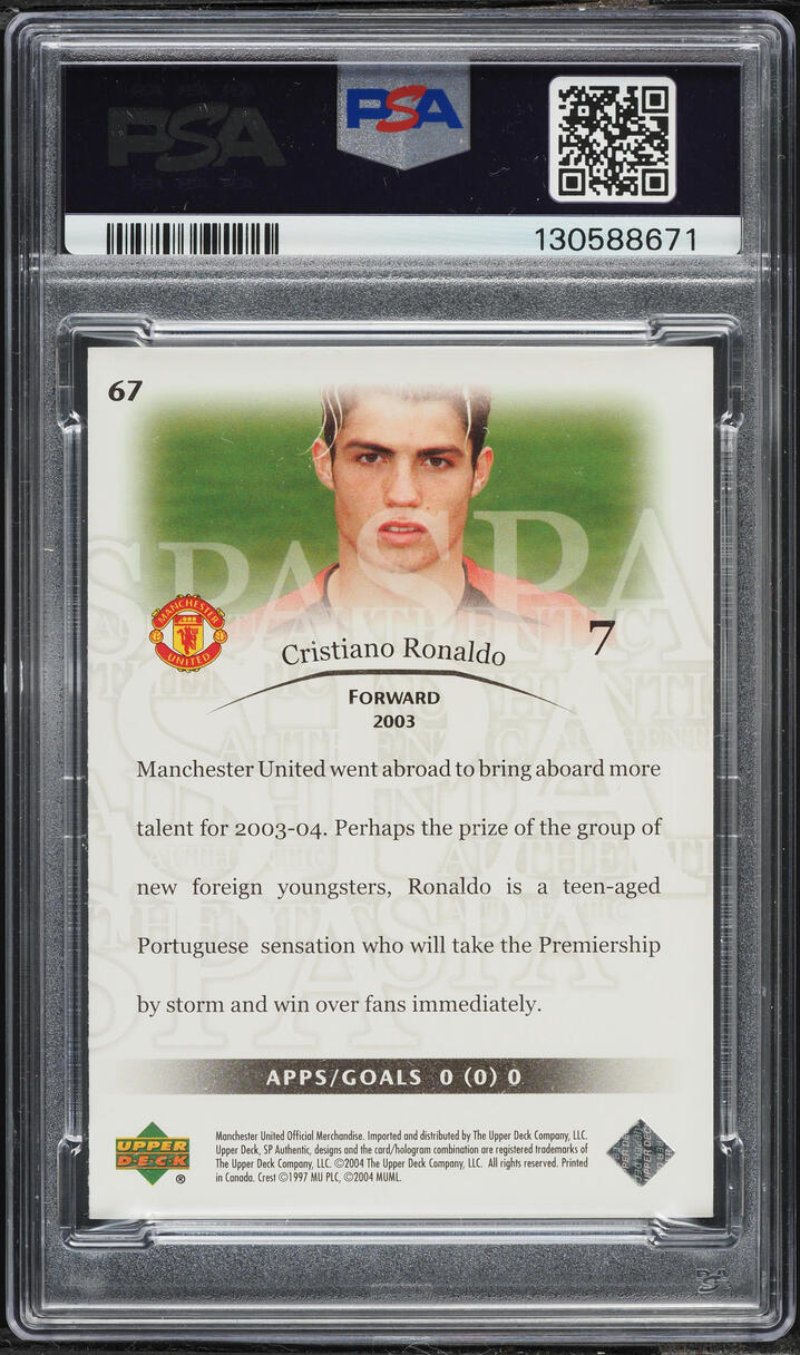 2004 SP Authentic Manchester United Cristiano Ronaldo #67 PSA 8 NM-MT - Photo 2