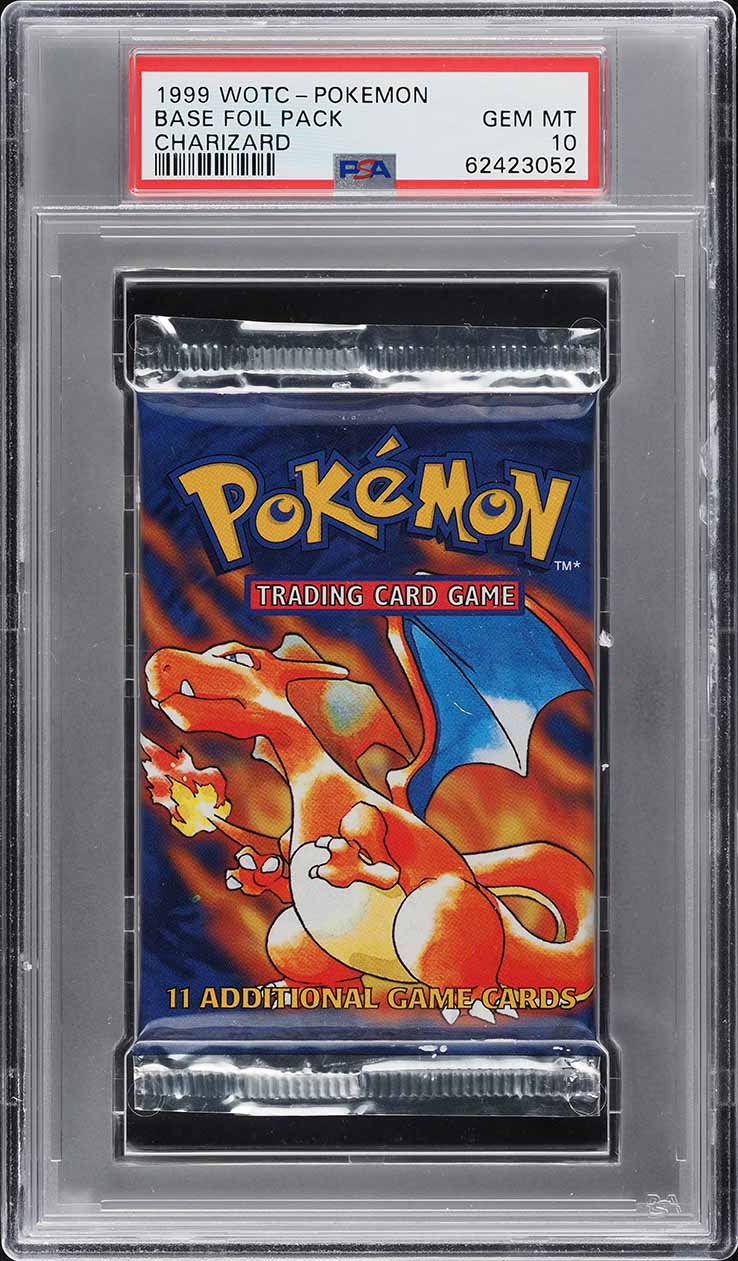 1999 Pokemon Base Set Booster Pack Charizard Art PSA 10 GEM MINT